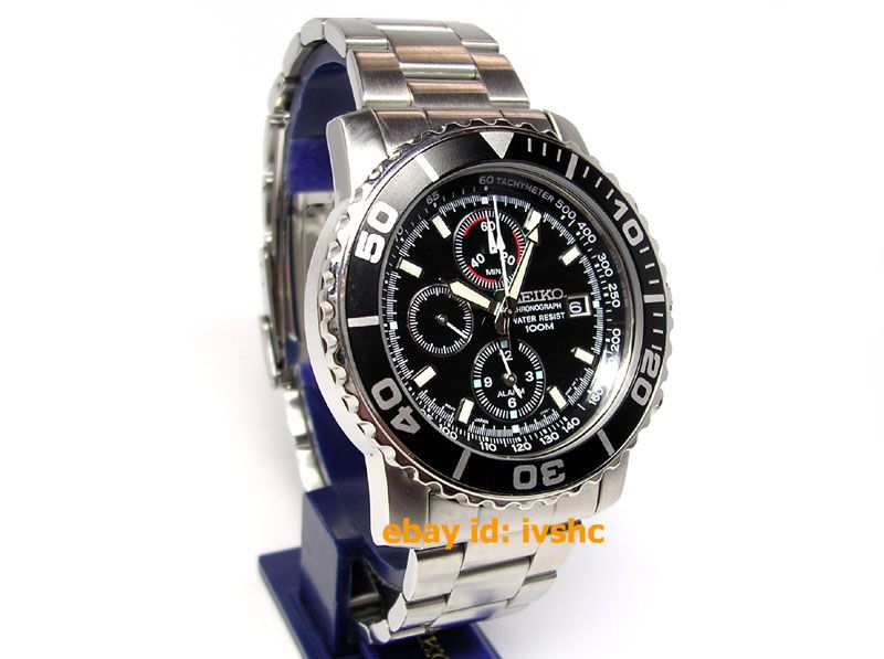 SEIKO SNA225 SNA225P1 Daytona Chronograph Alarm Free Ship  