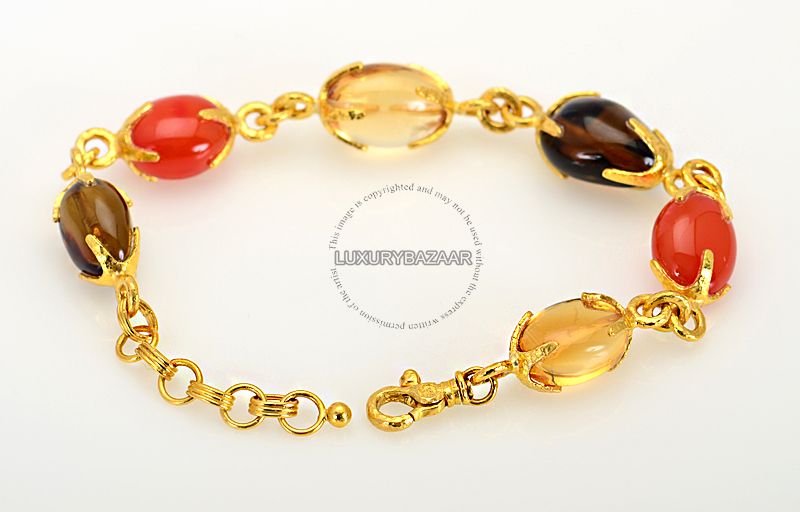   Gold Carnelian Citrine & Topaz Bracelet   This is Fantastic  