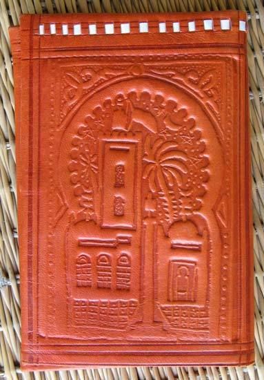 MOROCCAN LEATHER HANDBAG PURSE WALLET BAG SHOPPING BAG ORANGE  