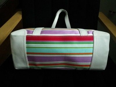 COACH MULTICOLOR STRIPE MULTIFUNCTION BABY DIAPER BAG  