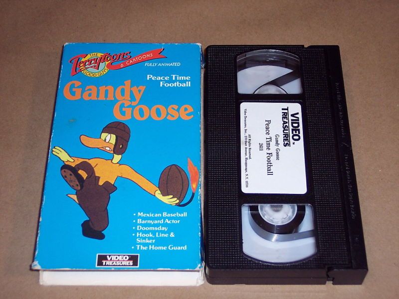 vhs terrytoons gandy goose peace time football video  