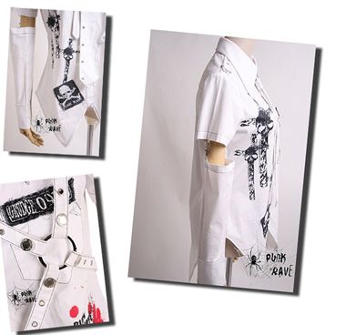 Visual KEI Punk Gothic t shirt top NANA cosplay coat   