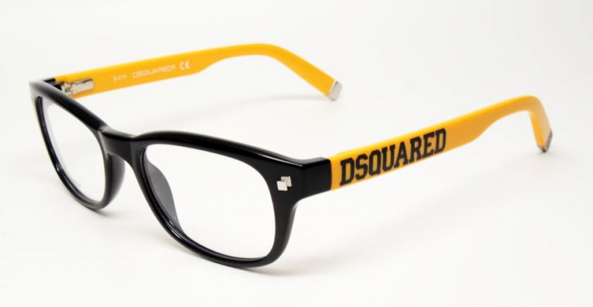 LAST DSQUARED DQ 5006 001 BLACK YELLOW 51 EYEGLASSES  