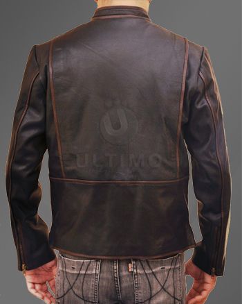 Tron Legacy Sam Flynn Distressed Cow Hide Brown Leather Jacket  