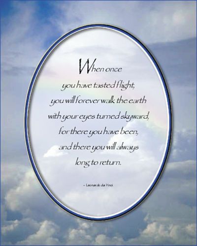 DA VINCI QUOTE PHOTO PRINT   WINGS PILOT SHOP  