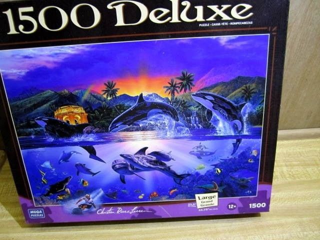 Christian Riese Lassen 1500 pc puzzle Complete Orcas  