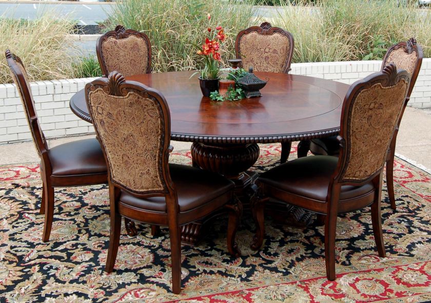 Piece Old World Mahogany Dining Set  