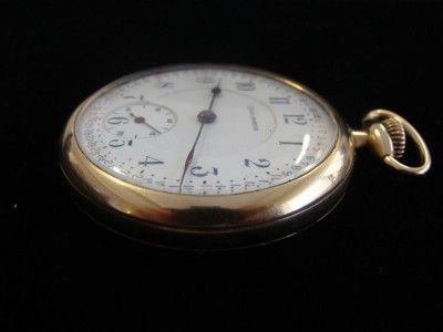 21 Jewel Diamond Masonic Burlington Open Face Pocket Watch 14K Gold 