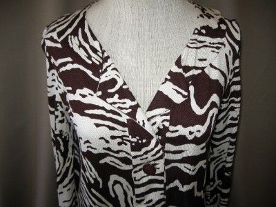 DIANE VON FURSTENBERG Vintage Brown/White Silk Dress 6  