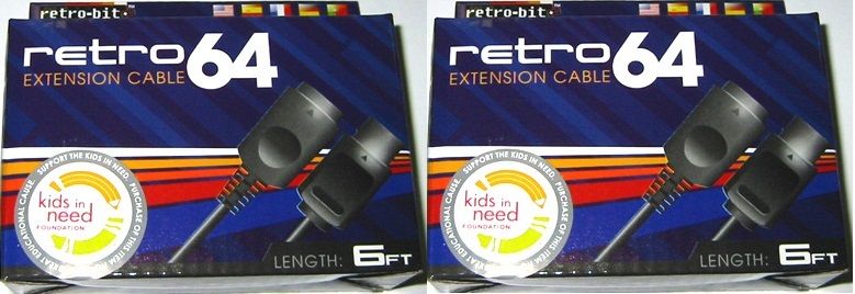 EXTENSION CABLES FOR NINTENDO 64 N64 CONTROLLERS WBOX  