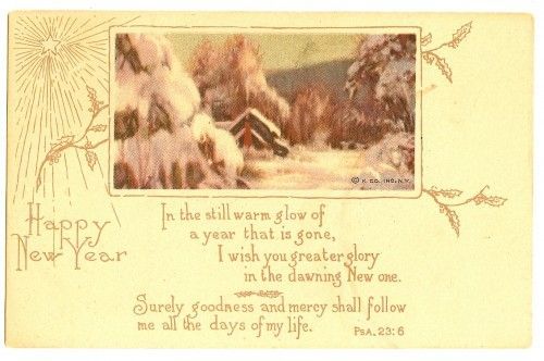 NEW YEARS POSTCARDS   RELIGIOUS   BIBLE VERSE, PSALM  