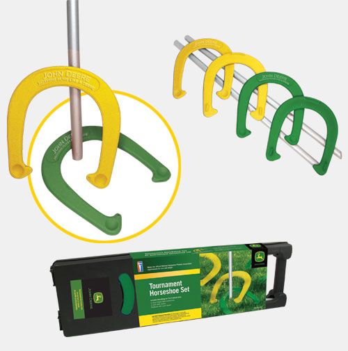 JOHN DEERE HORSESHOES SET BACKYARD SUMMER GAME  