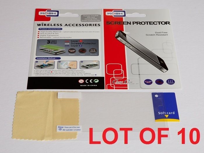 LOT OF 10 HUAWEI MERCURY M886 SCREEN PROTECTOR RETAIL PACK MIRROR 