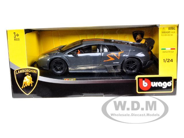 LAMBORGHINI MURCIELAGO LP 670 4 SV GREY 124 MODEL CAR BY BBURAGO 