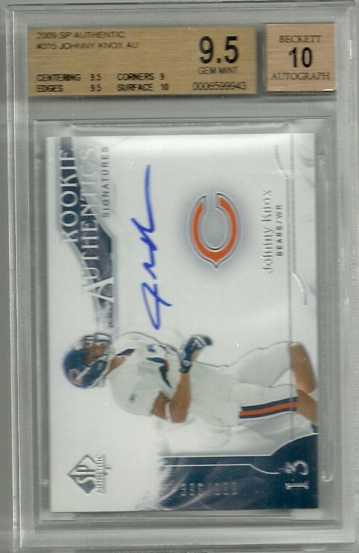 JOHNNY KNOX AUTO RC SP AUTHENTIC AUTOGRAPH BGS 9.5 w 10  