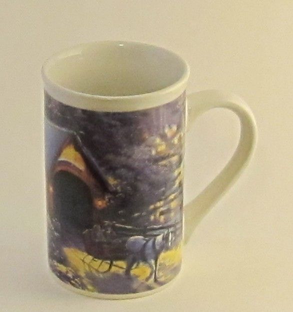 Thomas Kincaid WINTER EVENING MEMORIES 2008 Mug Sleigh and Bridge 