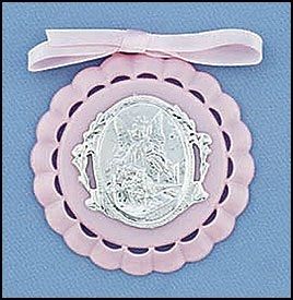 BABY GIRL BEAUTIFUL GUARDIAN ANGEL TRADITIONAL CRIB MEDALS  