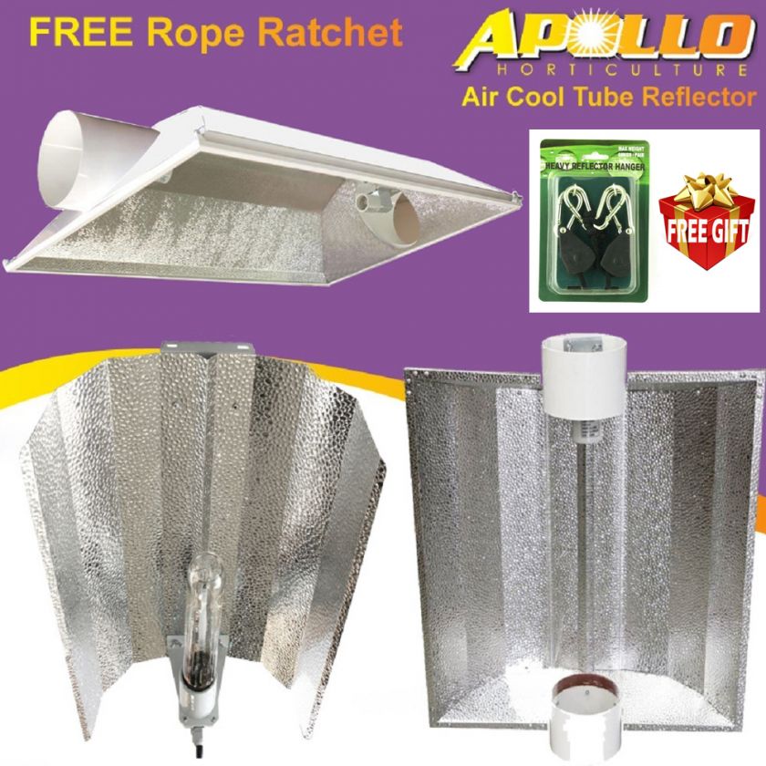 New Apollo Grow Light Hydroponic Air Cool Tube Reflector for MH HPS 