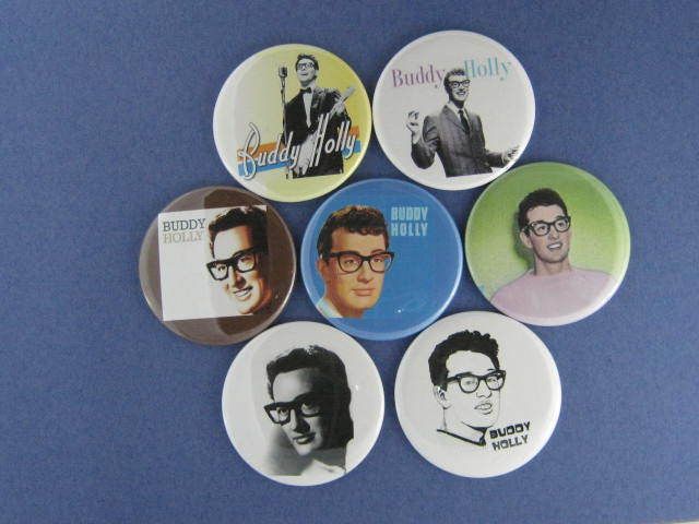 BUDDY HOLLY STORY 1950 S 7 NEW PIN Pinbacks Button NOO  