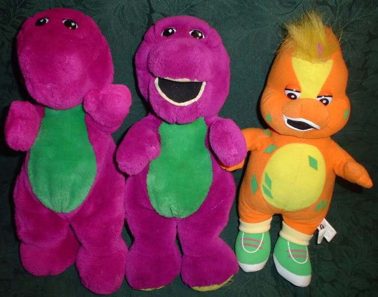 Huge Barney the Dinosaur Plush Figure BJ Baby Bop Lot  