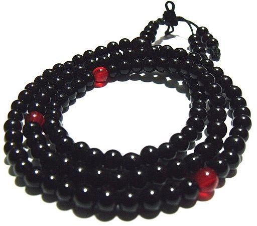 6mm Tibet Buddhism 108 Black Jade Prayer Bead Mala  