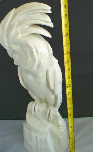 HUGE WHITE PORCELAIN COCKATOO EDOUARD M. SANDOZ CACATOES HAVILAND 