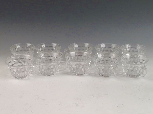 Fostoria Crystal American Punch Bowl, Base & 10 Cups  