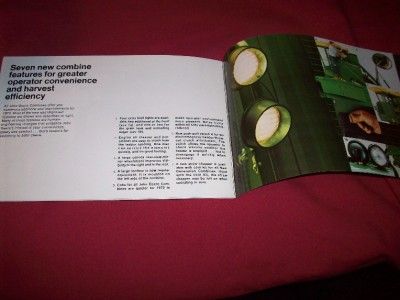 1973 John Deere 7700 4400 6600 Combine Brochure  