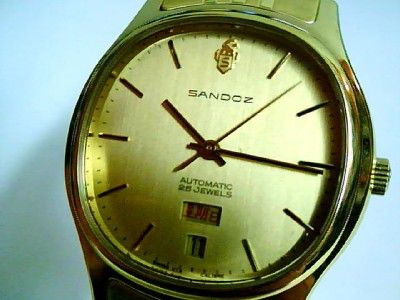   RARE SWISS AUTHENTIC SANDOZ SKELETON AUTO/SELF WIND MENS WATCH  