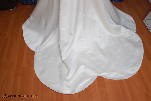   Varsalona Dark Ivory Satin w/ Tulle A line Wedding Dress 8 NWD  