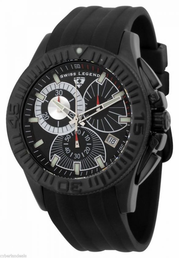 SWISS LEGEND 50064 BB 01 Mens Evolution Chronograph Black Rubber 