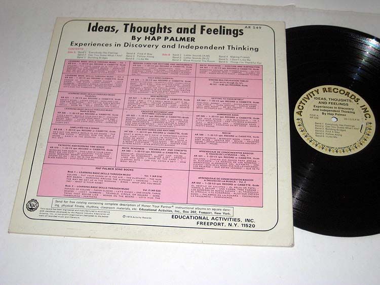 HAP PALMER Ideas Toughts & Feelings ACTIVITY VG++/NM   