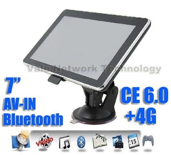   HD GPS Navigation Bluetooth AV IN FM 128M RAM WinCE 6.0 +4GB Free Map