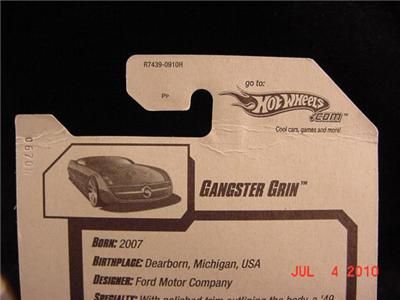 2010 Hot Wheels Treasure T Hunt #6 GANGSTER GRIN HW TH  