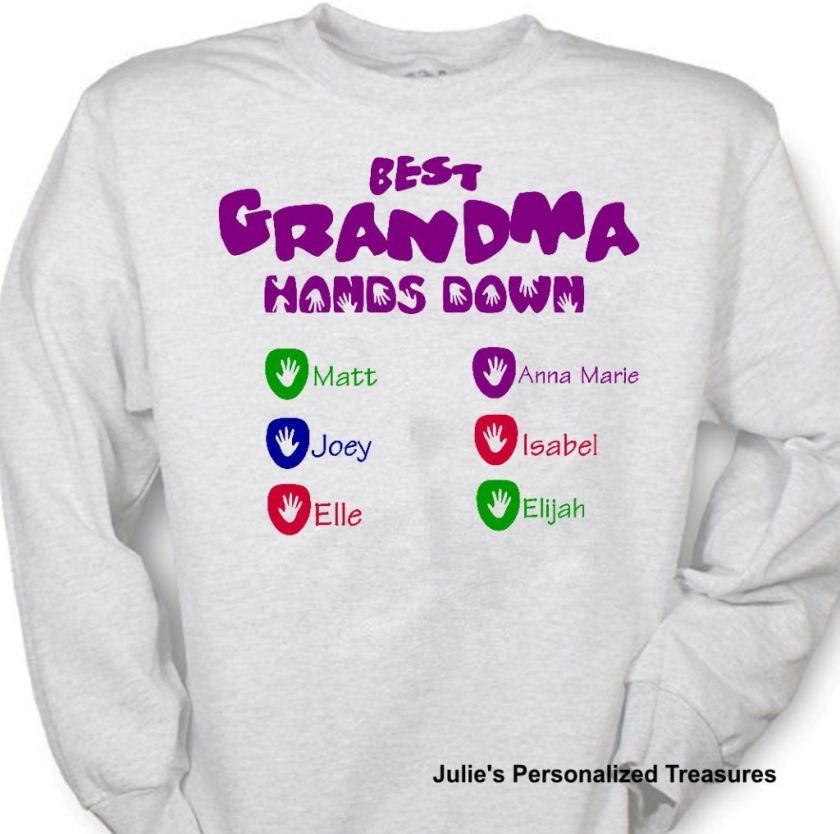 Personalized Grandpas Best Hands Down Sweatshirt Sm 4X  