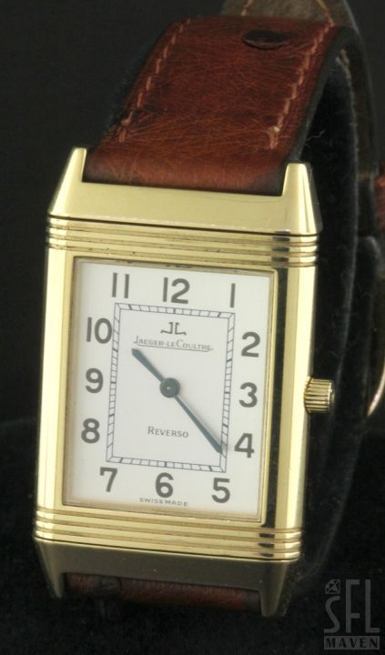 JAEGER LE COULTRE 18K GOLD REVERSO MENS WATCH  