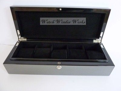 Luxury Carbon Fibre Look Watch Storage Box @5watches modelWatchpro5 