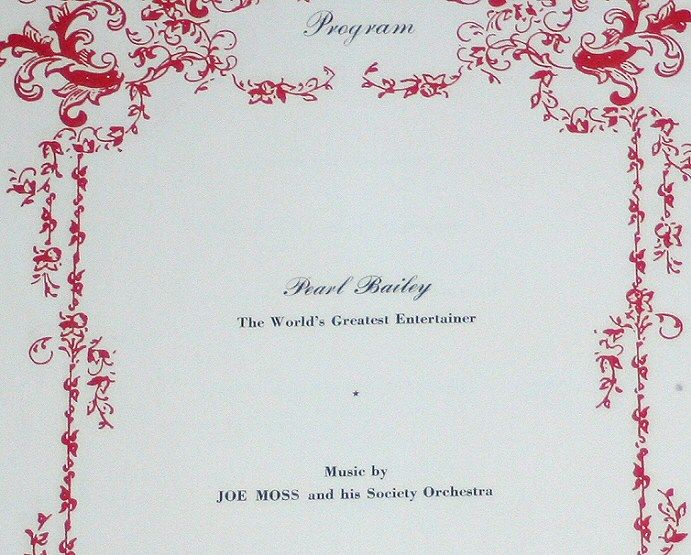 1957 Waldorf Astoria Menu. Maxims Paris. Pearl Bailey  