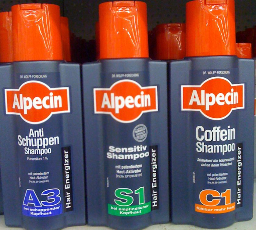 ALPECIN C1 coffein or S1 sensitive or A3 anti dandruff  