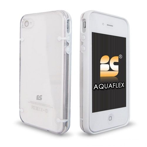 APPLE IPHONE 4 4S RUBBER+HARD PLASTIC HYBRID 2 TONE CASE WHITE  