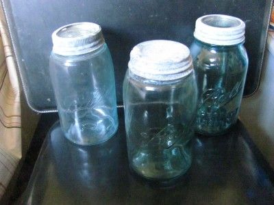 BALL QT AQUA EMBOSSED (2 TRIPPLE Ls) FRUIT JARS  