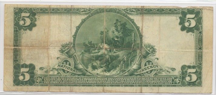 1902 Rare National Bank Note Abilene Texas $5 Note  