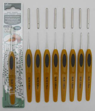 CLOVER SOFT TOUCH STEEL LACE CROCHET HOOK 0.5mm   1.75m  