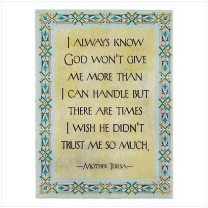 Saint Mother Teresa Quote Wall Plaque  