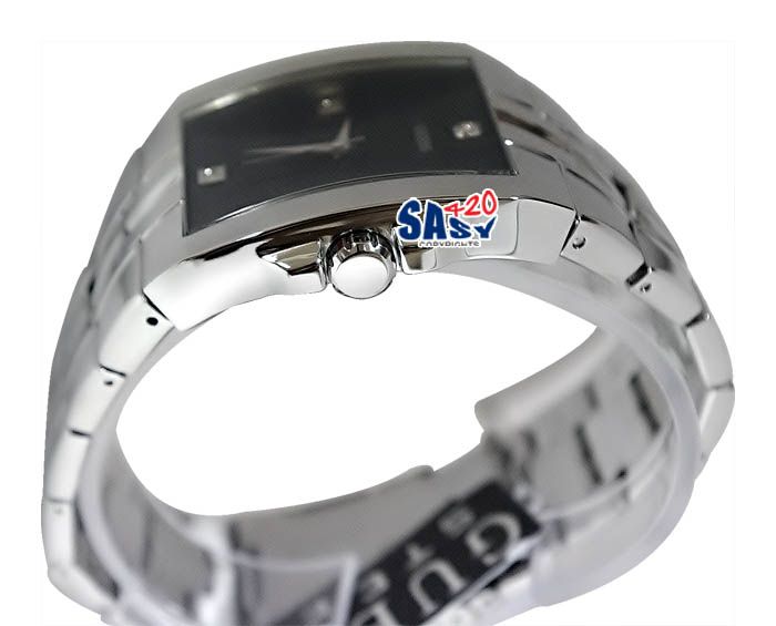 GUESS U10014G1 Men Silver Stainless Steel Diamond Watch  