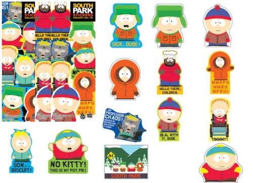 SOUTH PARK STICKERS Complete Series of 13 Stickers  