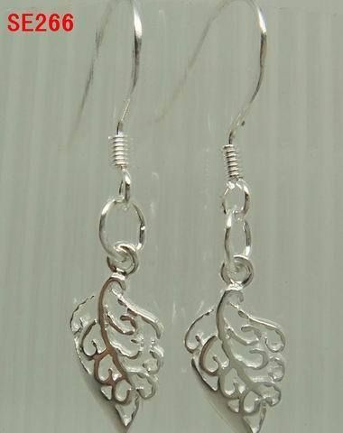 Hollow Leaf 925 Sterling Silver Earrings SE266  