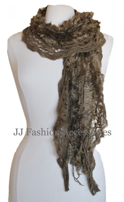 Fall/Winter Pretty Lightweight Knit Scarf with fringes   4 colors 