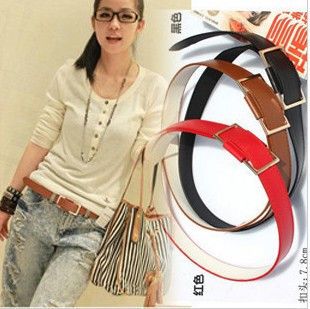   resale 1pcs biker punk buckle waist leather thin Dress ladies belts