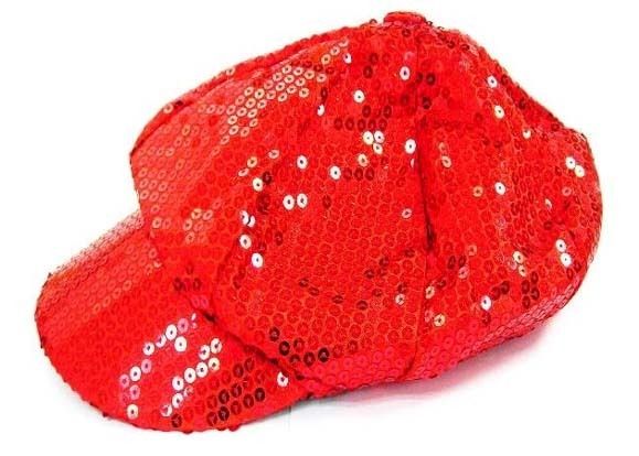 FASHION SPARKLING RED SEQUIN BASEBALL CAP ladies hat  